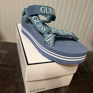 GUESS Blue Platform Sandals